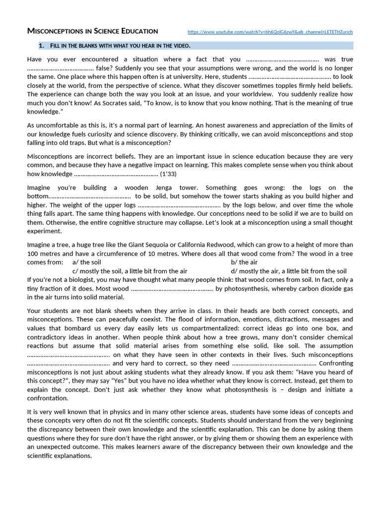 Understanding Misconceptions in Science | PDF | Knowledge | Science