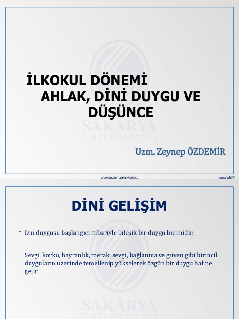 Ilkokul Donemi Dini Gelisim (Dokuman) | PDF