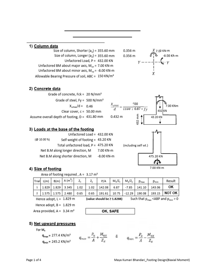 Biaxial Moment Isolated Footing Design | PDF | Building Engineering ...