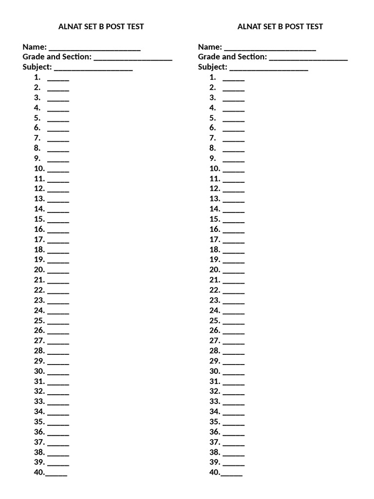 ALNAT Set B Answer Sheet PDF | PDF