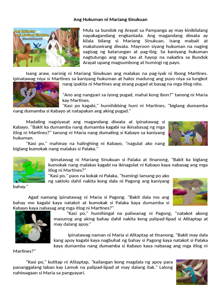 Ang Hukuman Ni Mariang Sinukuan | PDF