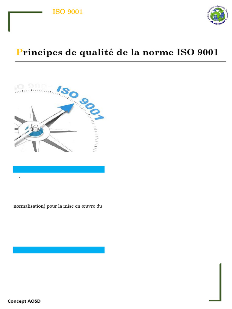 Principes de la norme ISO 9001:2015 | PDF | Management de la qualité ...