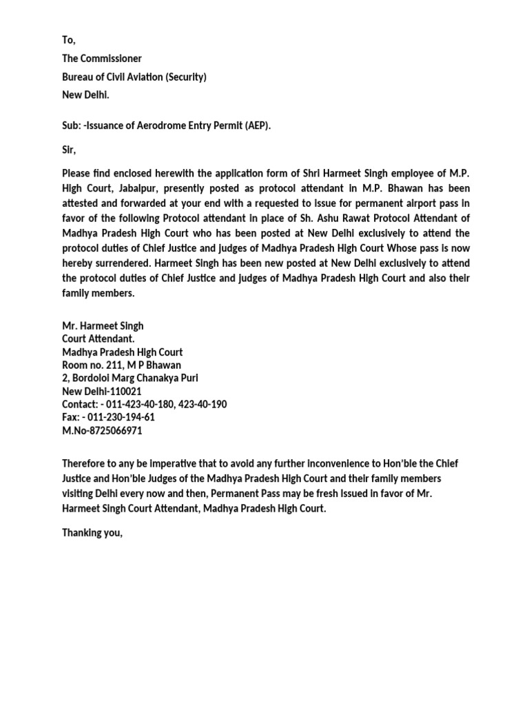 AEP Application for Harmeet Singh | PDF