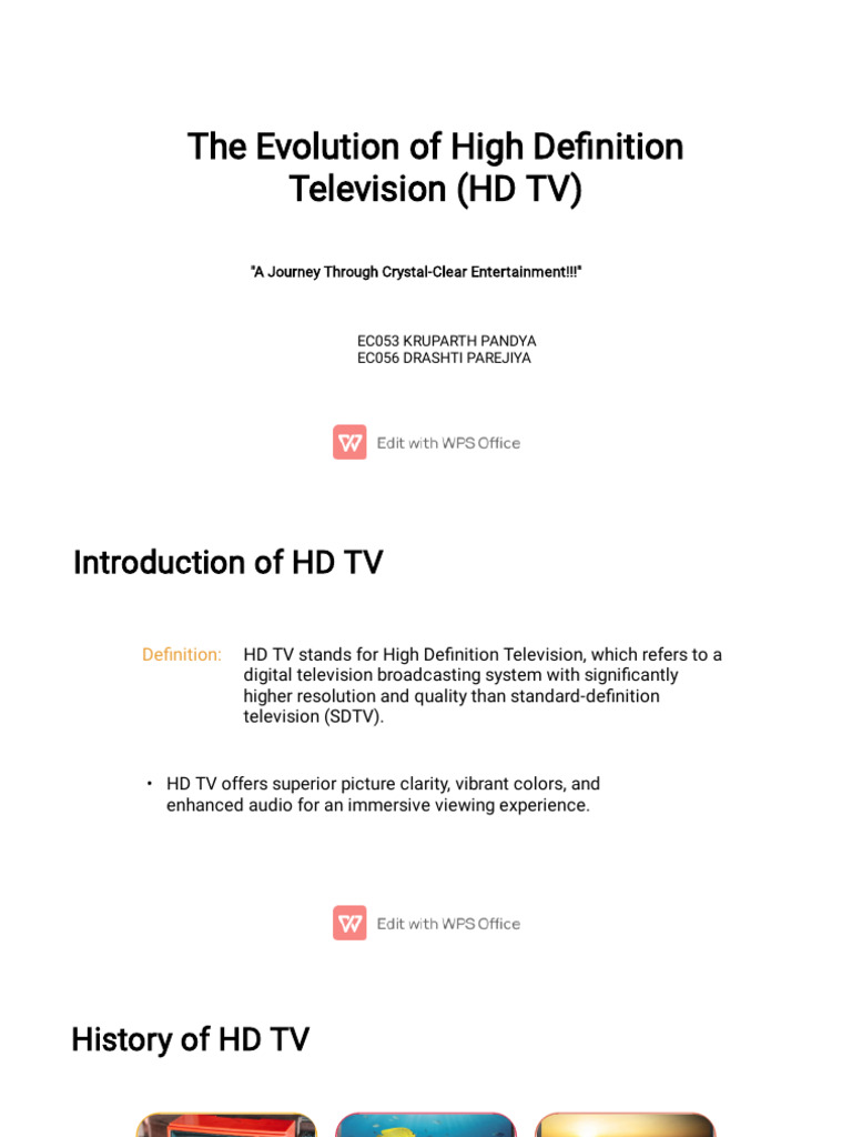 Evolution of High Definition TVs | PDF | Television | Display Resolution