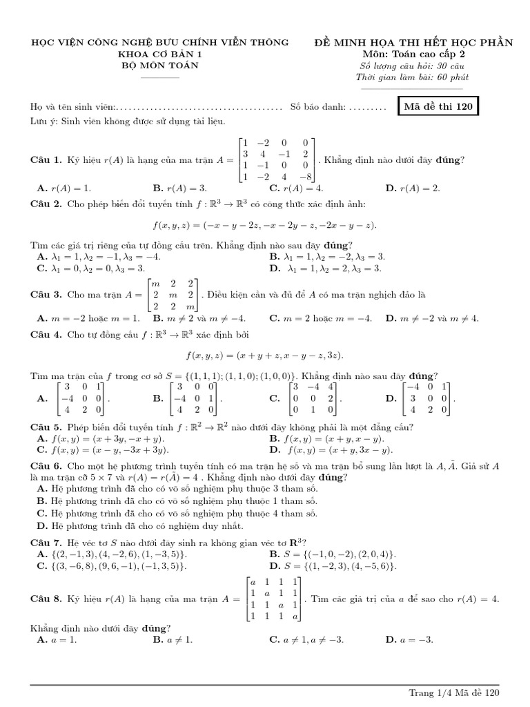 Đề mẫu-TCC2 | PDF