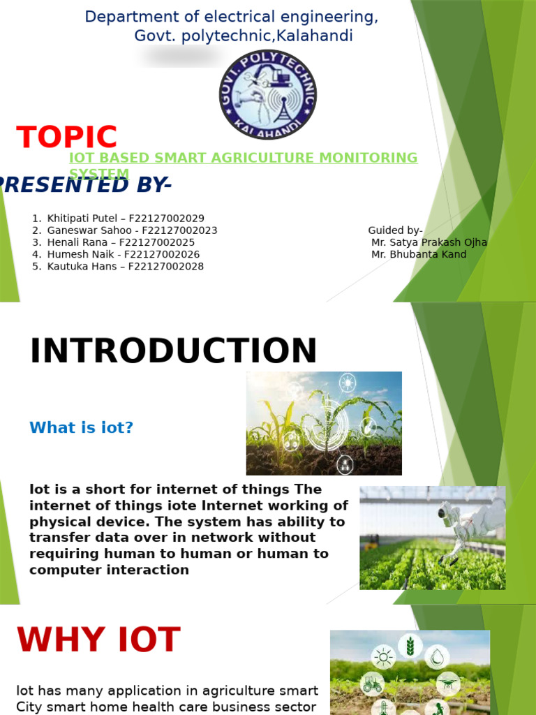 IOT Based Smart Agriculture Monitoring System[1] | PDF | Internet Of ...