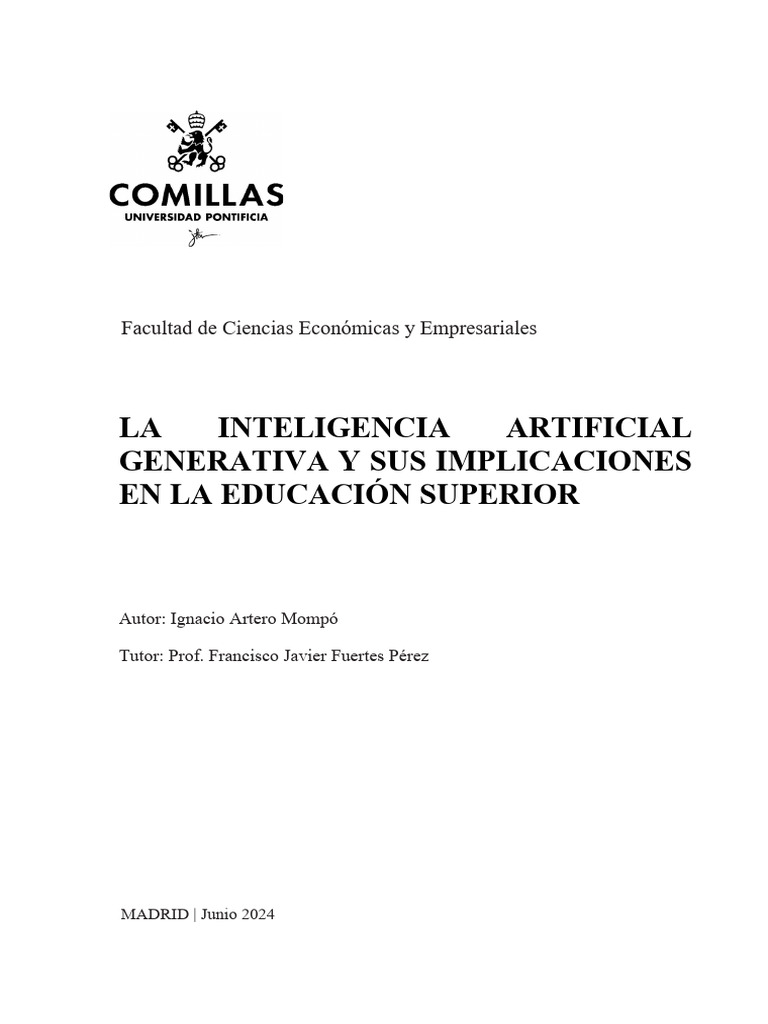 IA Generativa en la Educación Superior | PDF | Inteligencia artificial ...