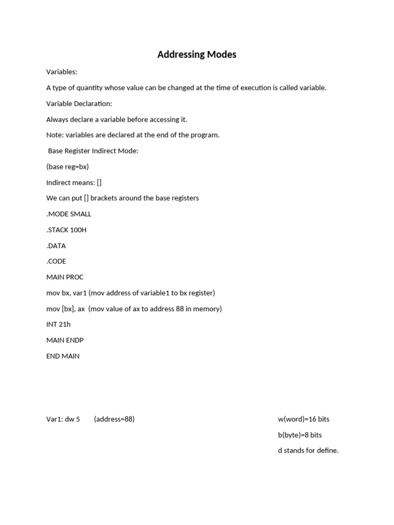 Addressing Modes (Cont... ) | PDF