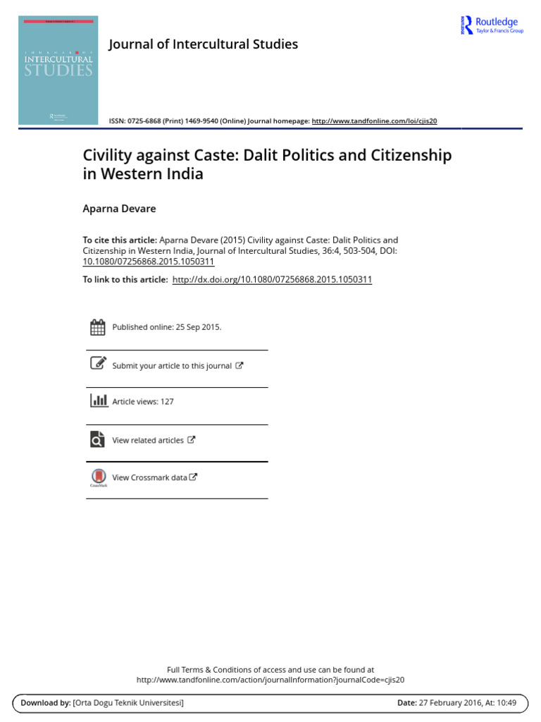 Dalit Politics and Caste Dynamics | PDF | Dalit