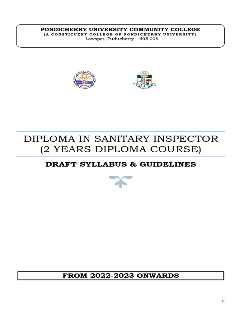 Diploma in Sanitary Inspector Syllabus | PDF | Human Body | Waste ...