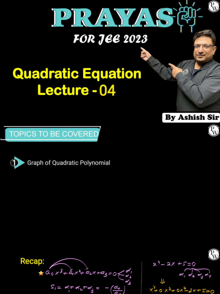 Quadratic Equations 04 - Class Notes | PDF