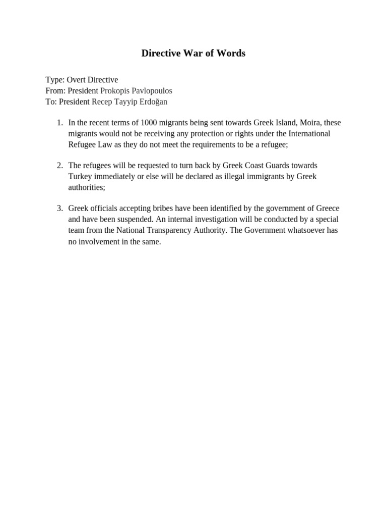 Directive War of Words | PDF