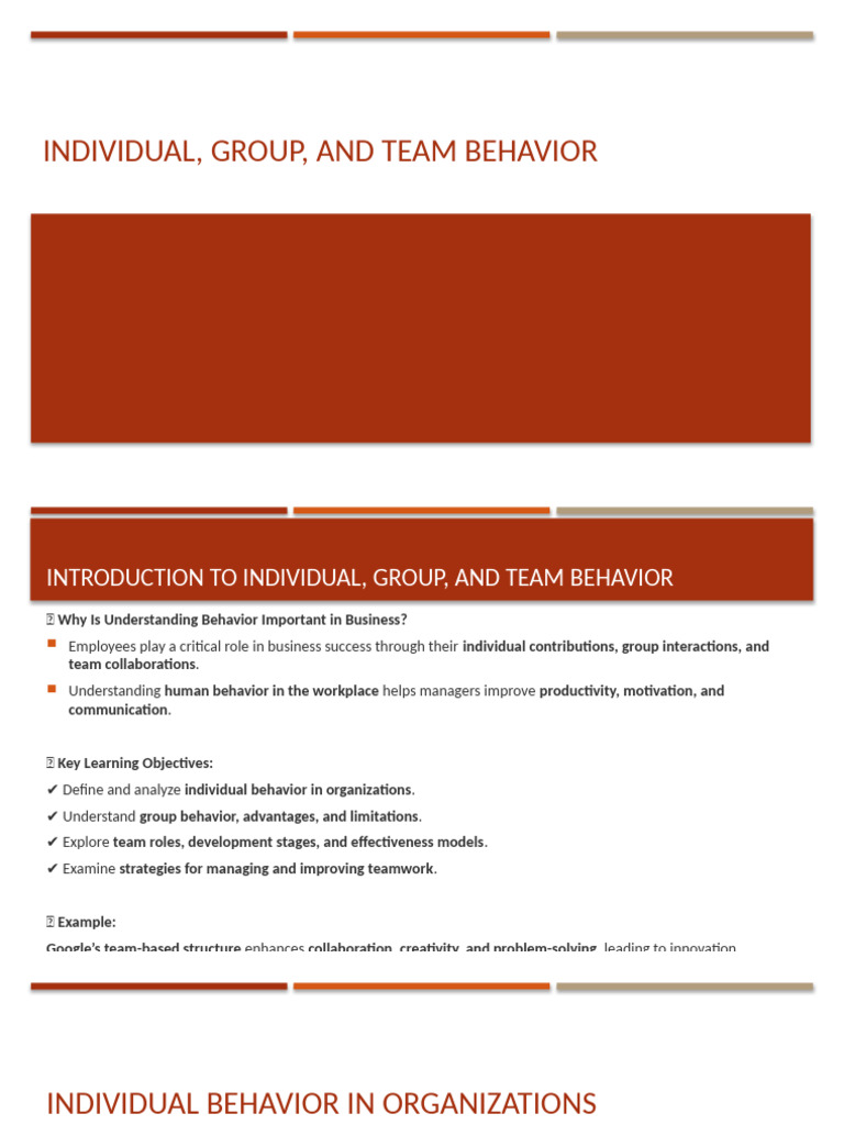 Understanding Workplace Behavior Dynamics | PDF | Social Psychology ...