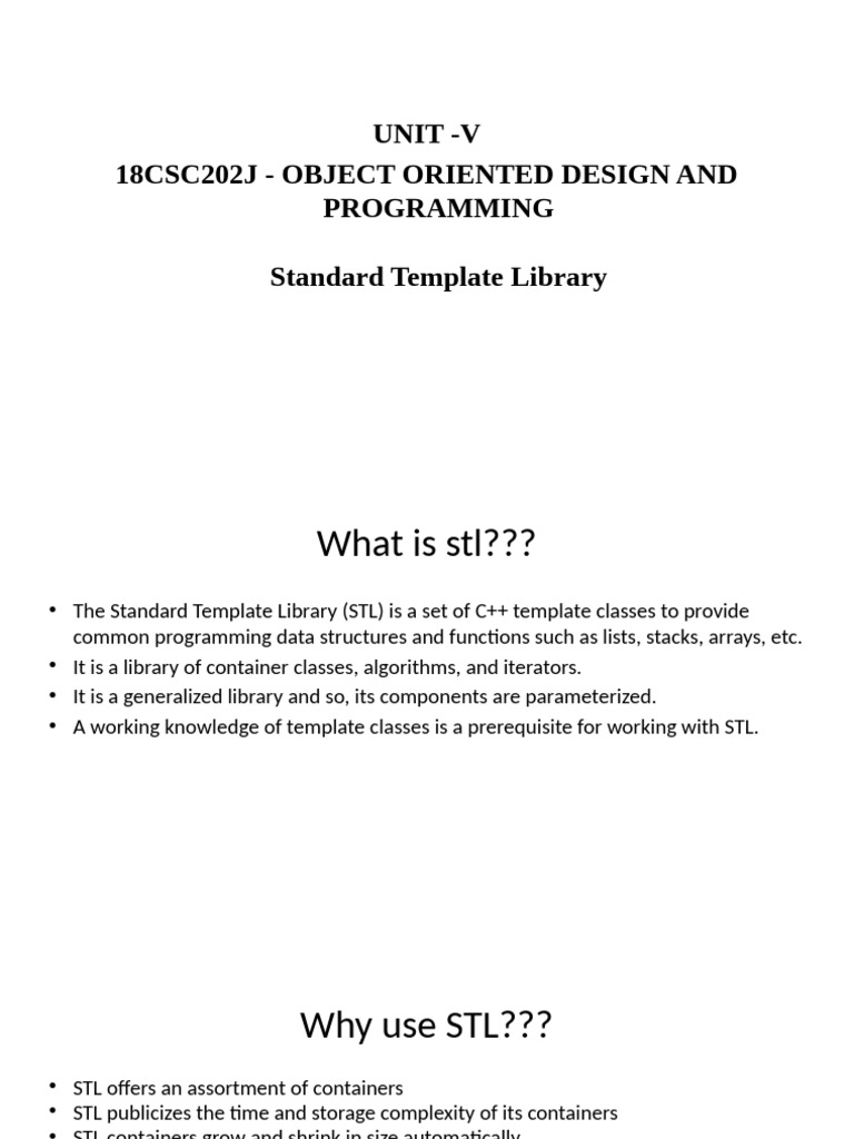 C++ Standard Template Library Overview | PDF | C++ | Computer Science