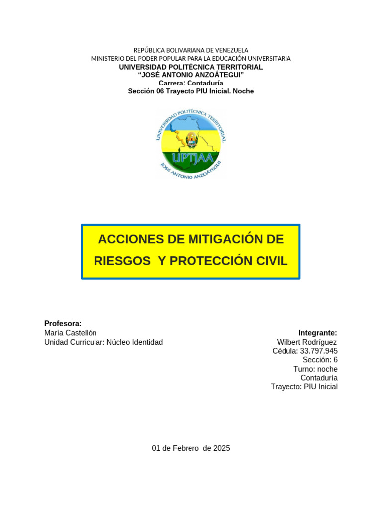 Mitigación de Riesgos y Protección Civil | PDF | Riesgo | Defensa Civil