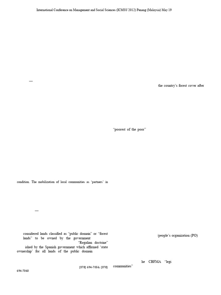 Impact of CBFM on Livelihoods in the Philippines | PDF | Forest ...