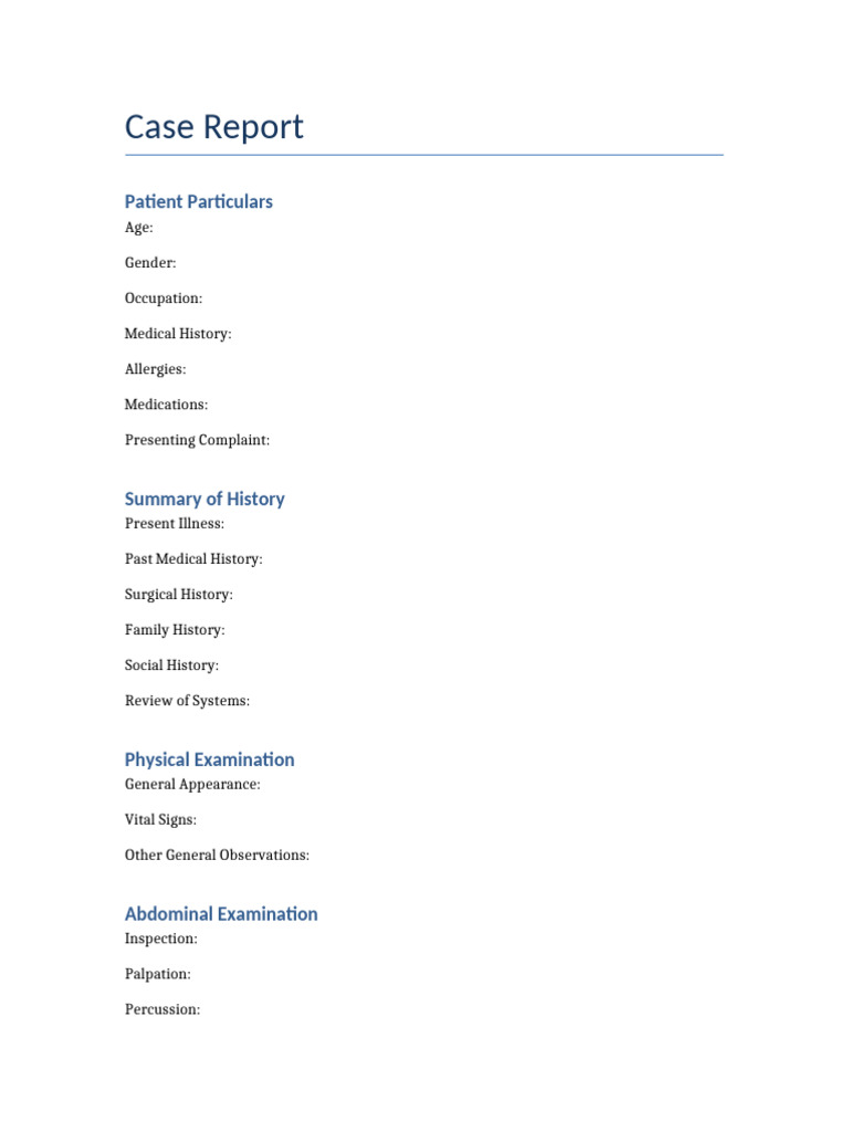 Comprehensive Case Report Overview | PDF