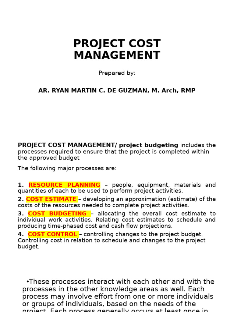 Project Cost Management Guide | PDF | Business