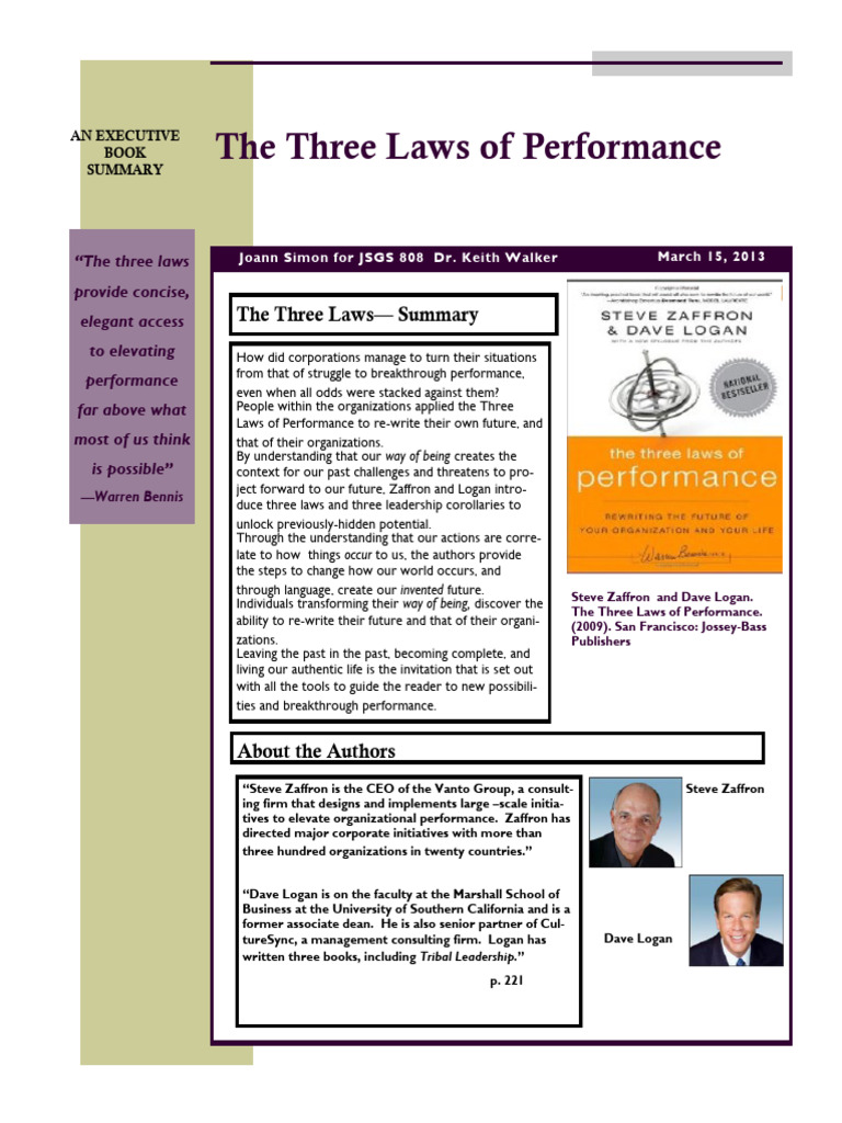 Unlocking Potential: Three Laws of Performance | PDF | Integrity ...