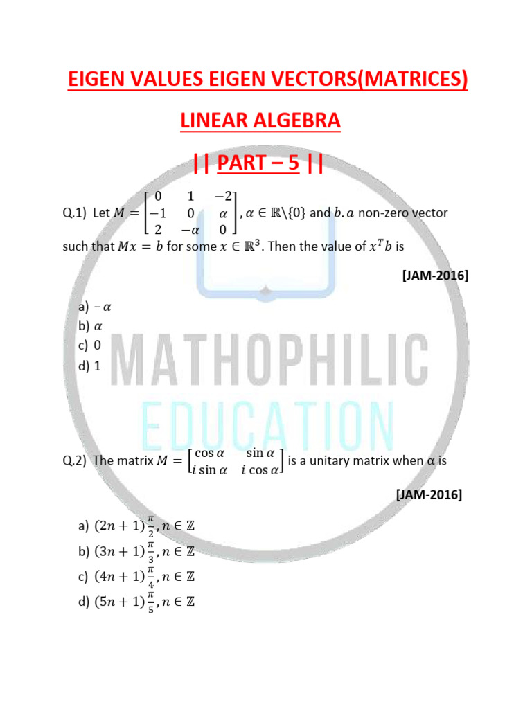 Eigenvalues and Eigenvectors in Linear Algebra | PDF | Eigenvalues And ...