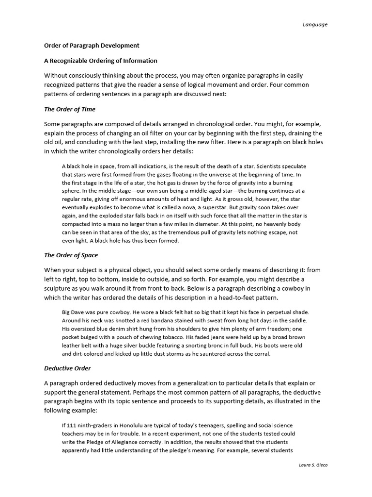 Paragraph Development Techniques | PDF | Stars | Black Hole