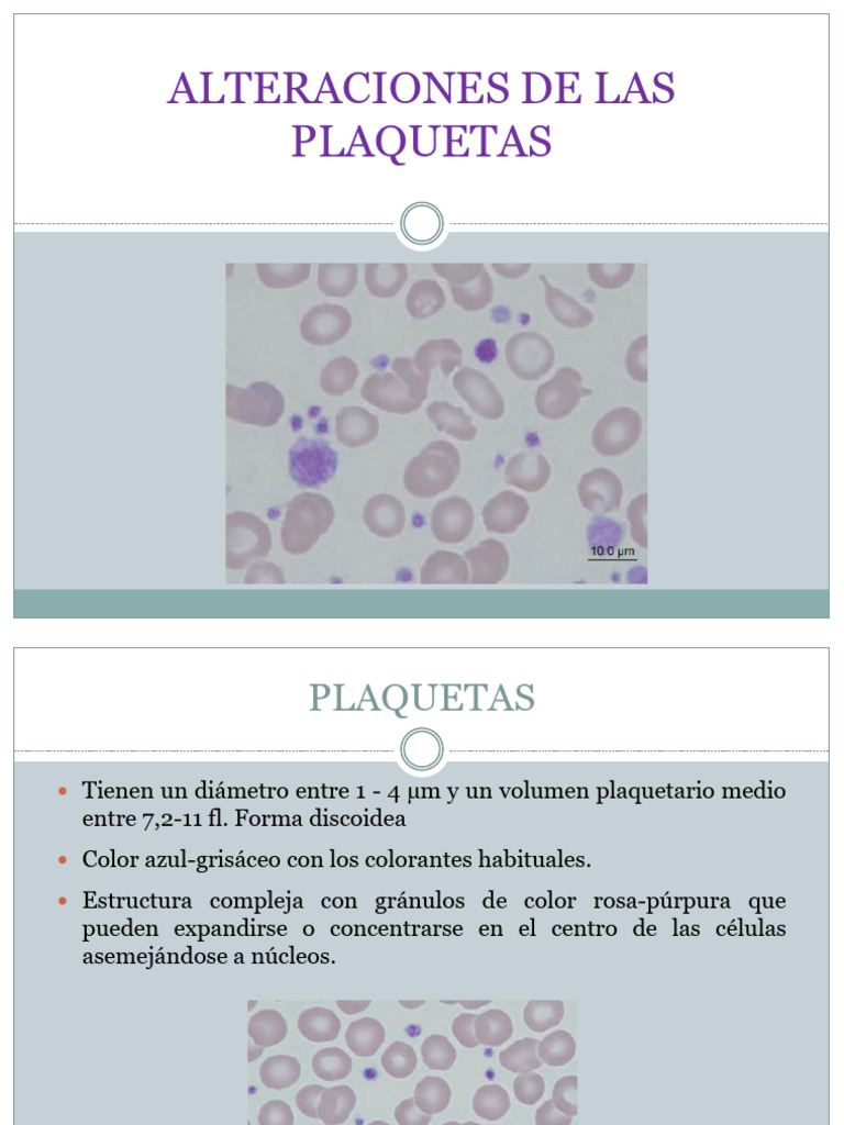 Alteraciones y Trastornos de Plaquetas | PDF | Plaqueta | Sangre
