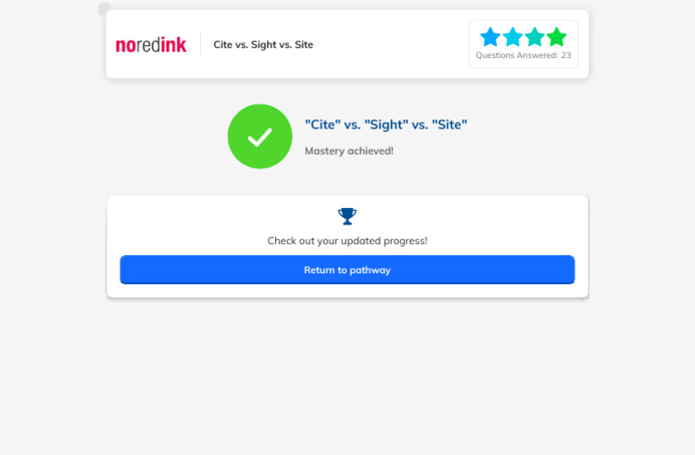 Mastery Achieved! NoRedInk 57 | PDF