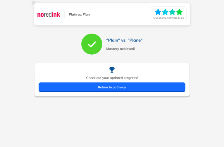 Mastery Achieved! NoRedInk 58 | PDF