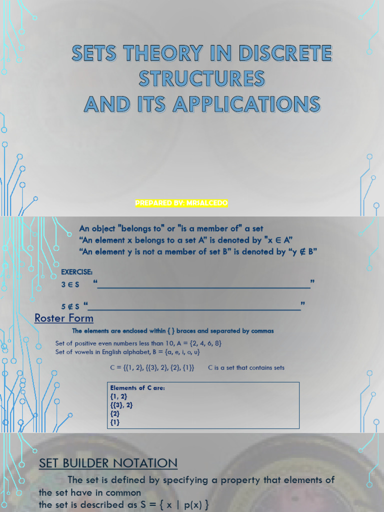 SETS-IN-DISCRETE-STRUCTURES | PDF | Set (Mathematics) | Mathematics