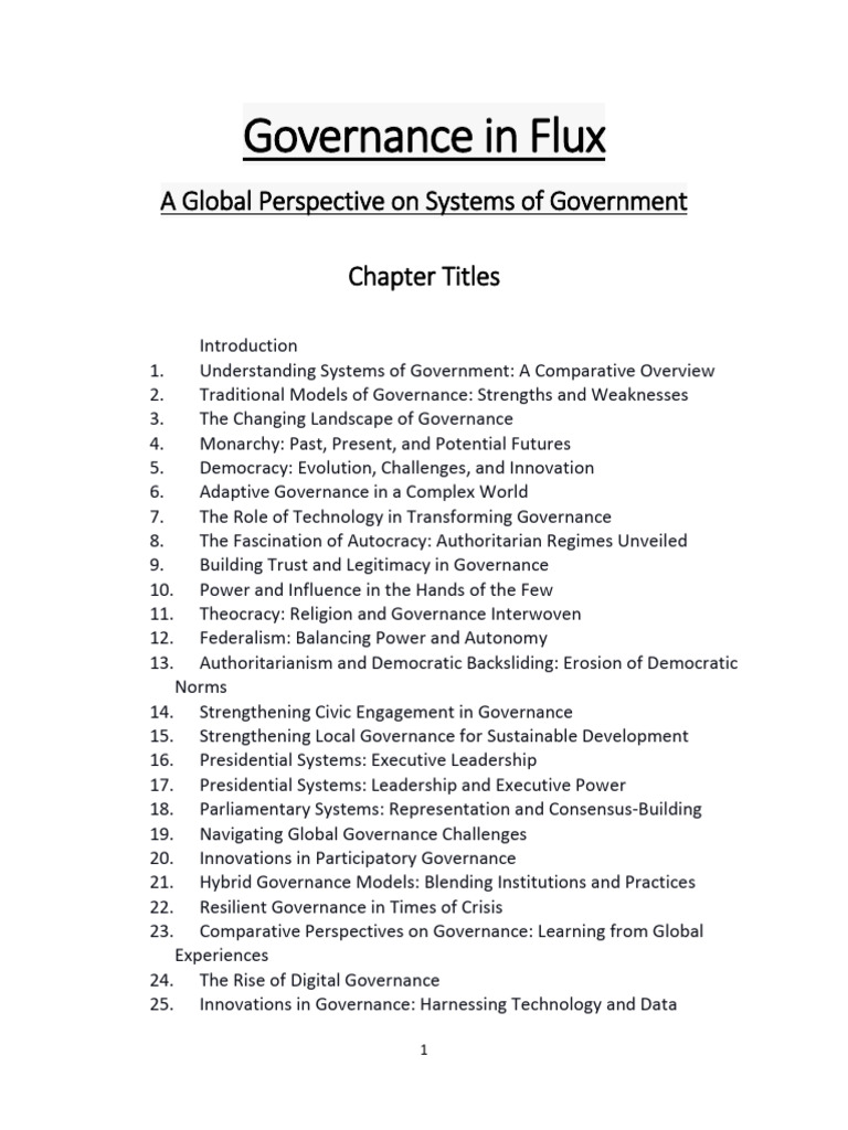 Global Governance Systems Explored | PDF | Governance | Monarchy