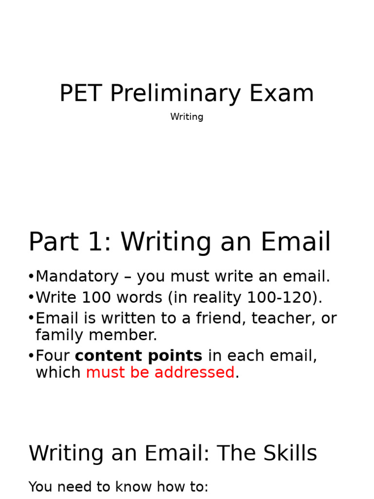 PET Exam: Writing Effective Emails | PDF