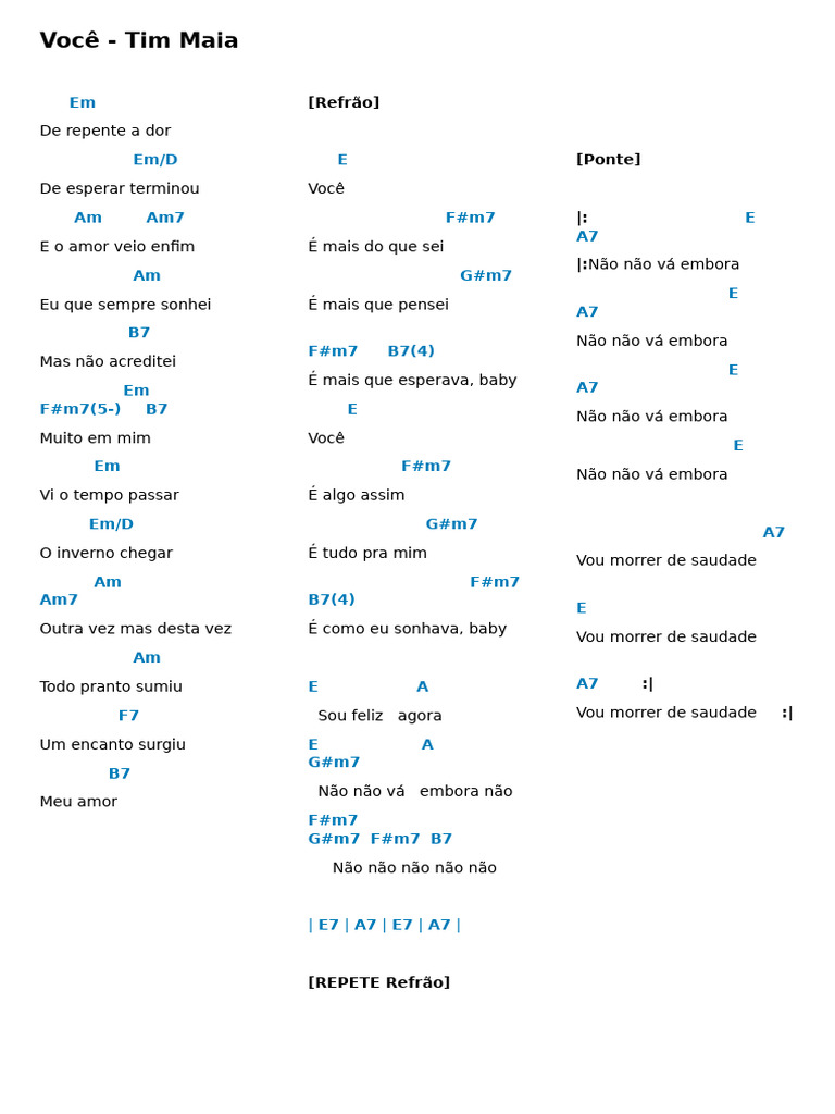 Letra da música 
