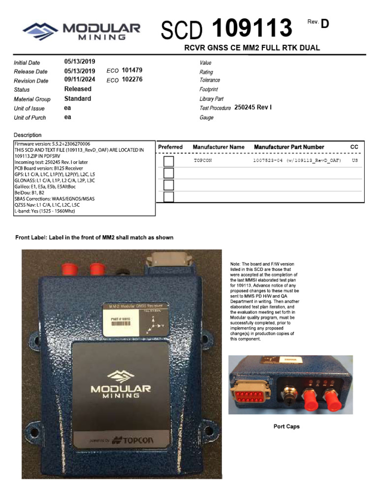 Topcon MM2 Labeling Specifications | PDF