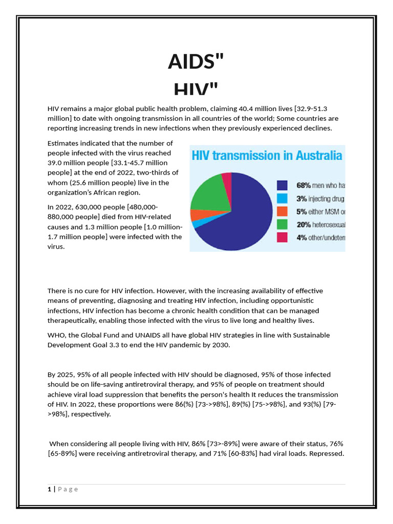 HIV Remains A Major Global Public Health Problem | PDF | Hiv/Aids | Hiv