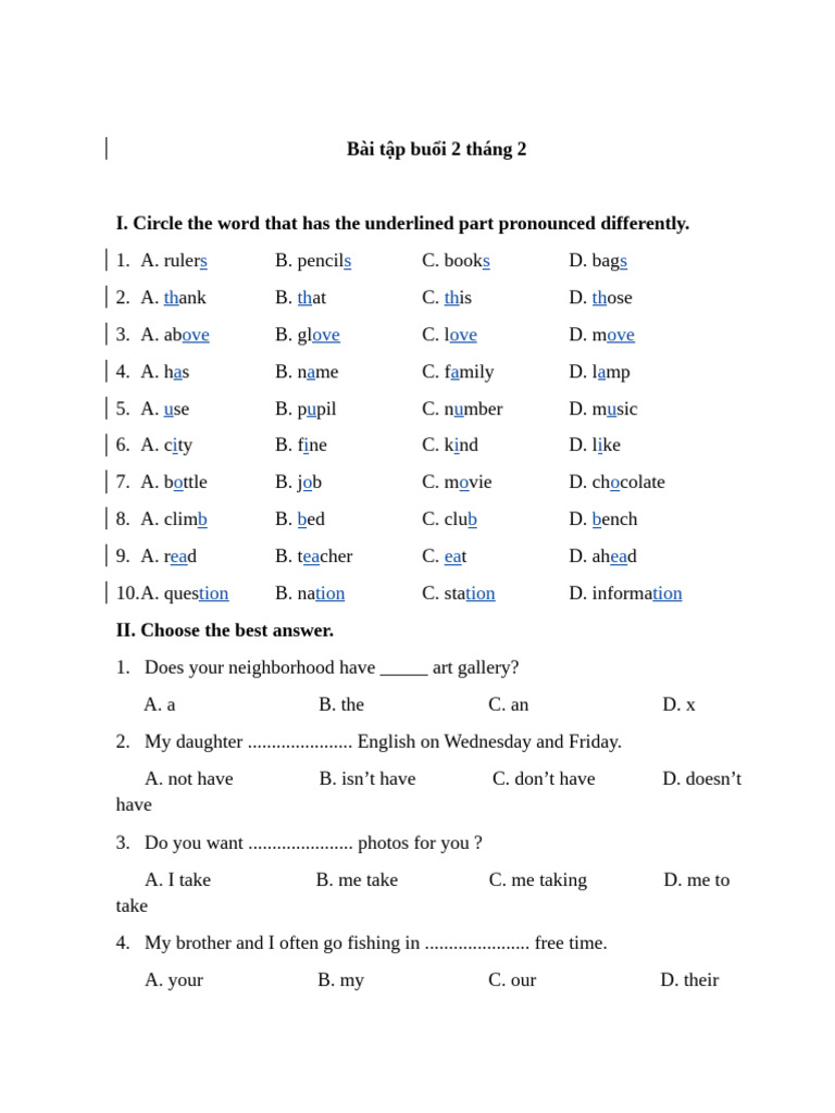 English Language Exercises for Beginners | PDF