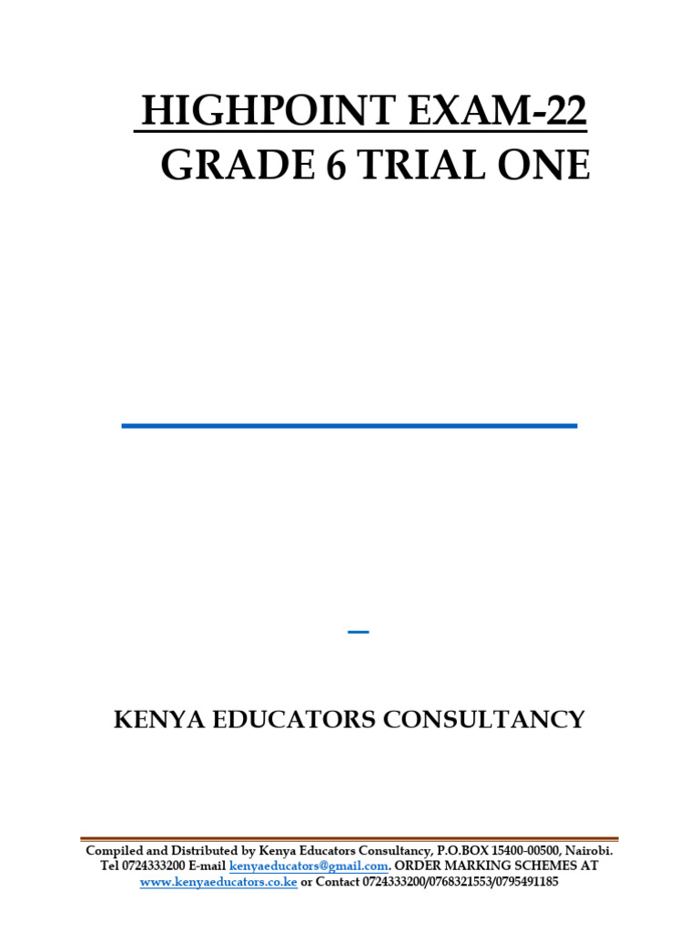 Grade 6 Highpoint Exam Series 2023 | PDF | Puppets | Vegetables