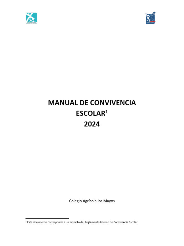 Manual de Convivencia Escolar 2024 | PDF | Aprendizaje | Las emociones
