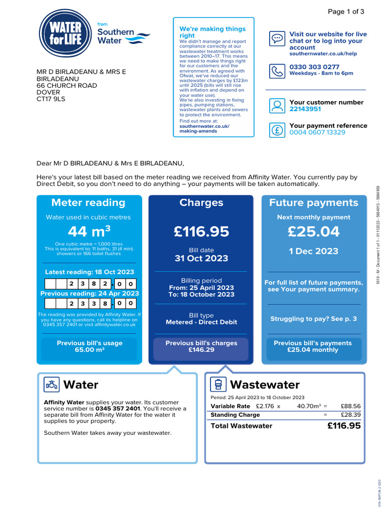 SouthernWater 004060713329 700003186510 | PDF | Credit Card | Economies