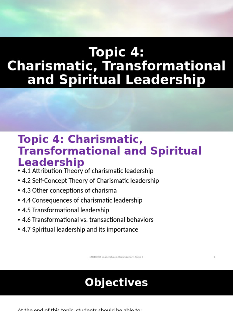 Charismatic and Transformational Leadership | PDF | Leadership | Charisma