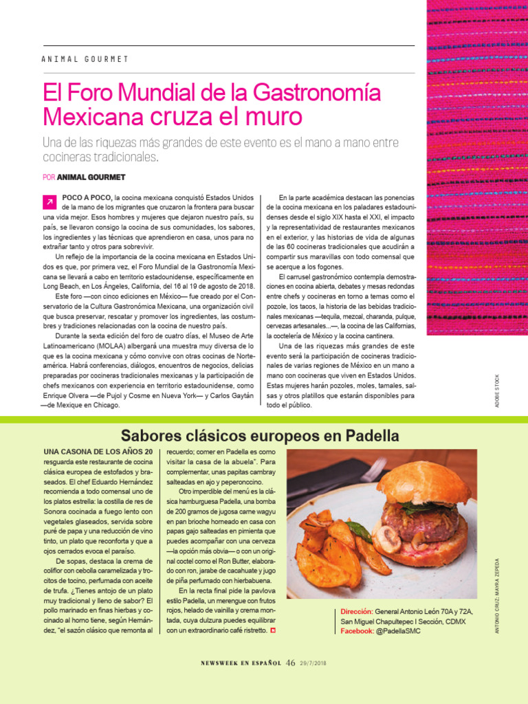 Foro Mundial de Gastronomía Mexicana | PDF | Cocina mexicana | Artes ...