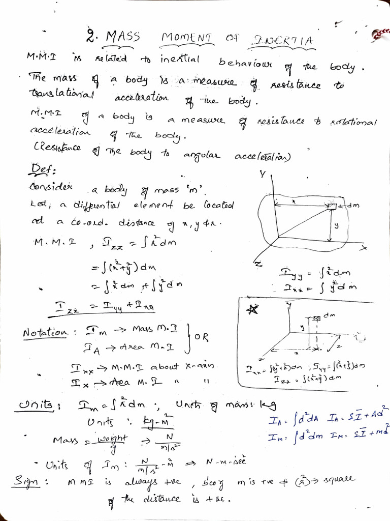 Inertia and Mass Calculations | PDF