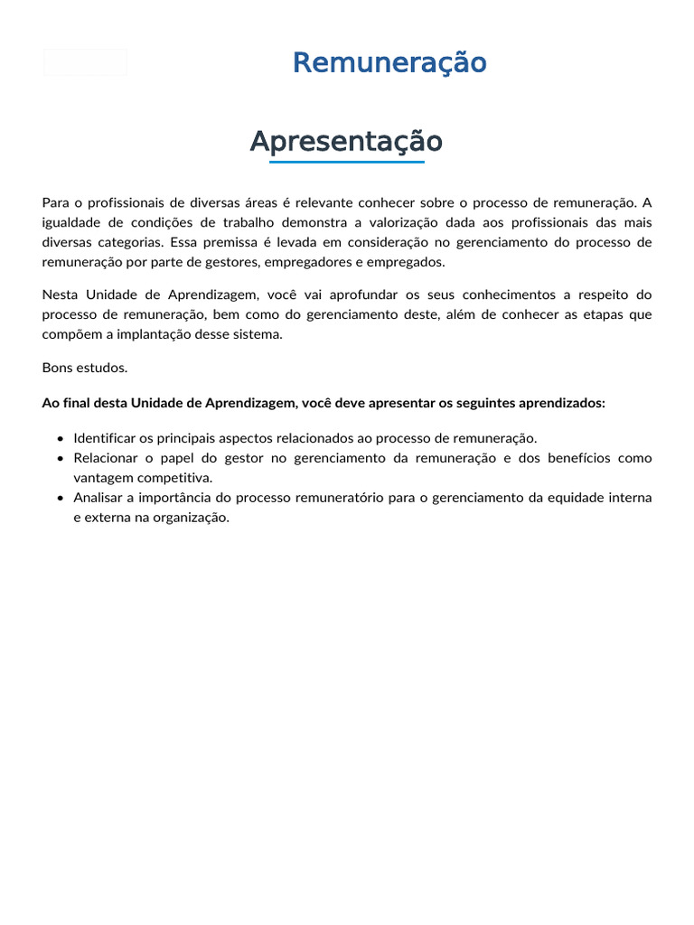 Remuneração | PDF | Salário | Aprendizado