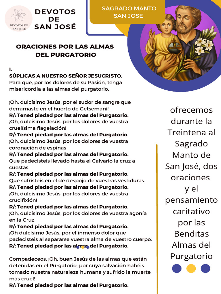 Oraciones por las Almas del Purgatorio | PDF | Purgatorio | Alma