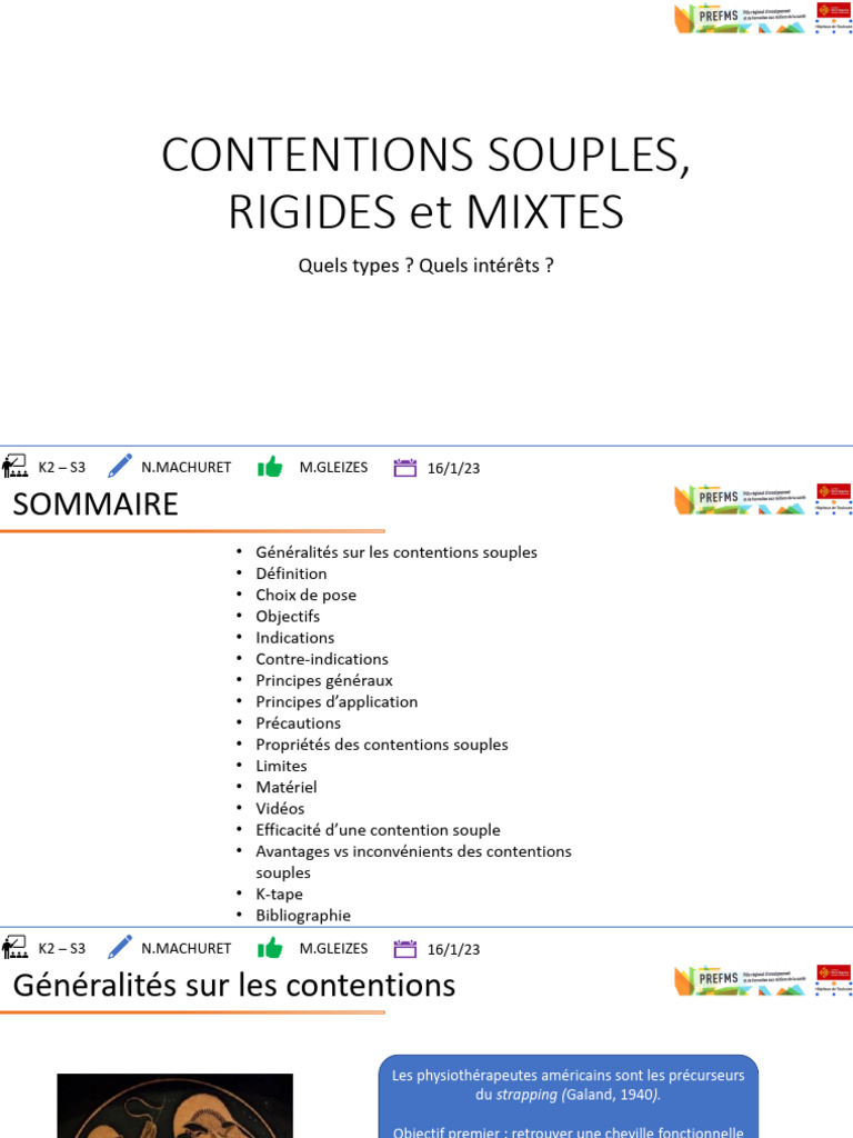 Contentions souples : définitions et usages | PDF | Appareil locomoteur
