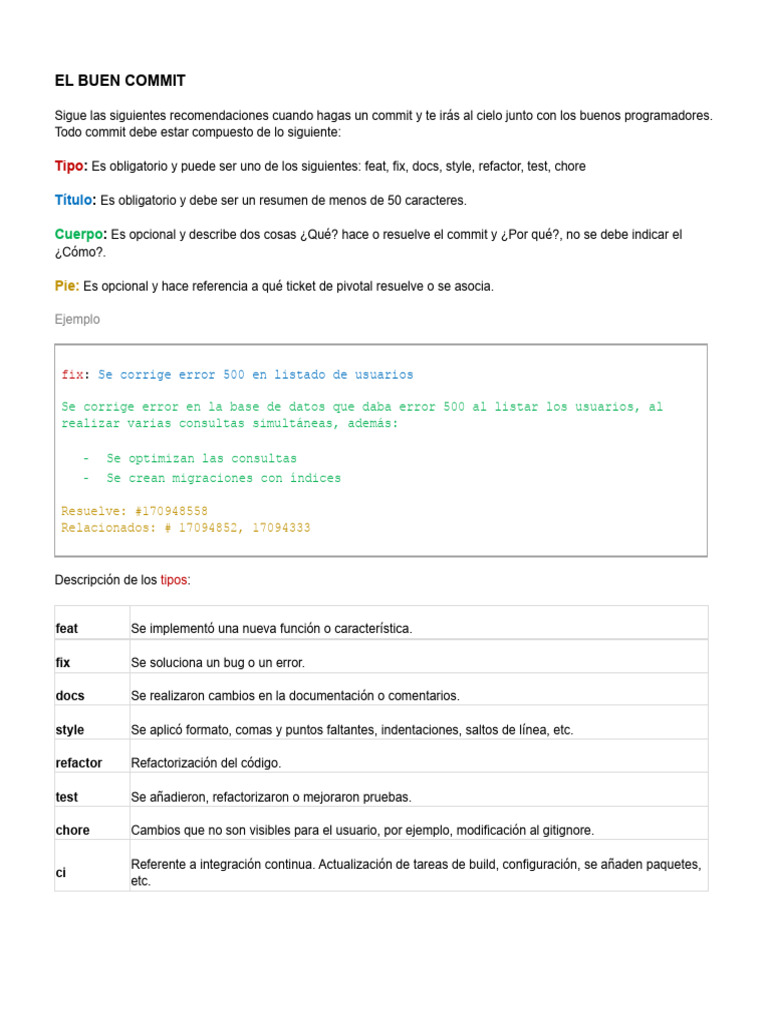 El Buen Commit | PDF
