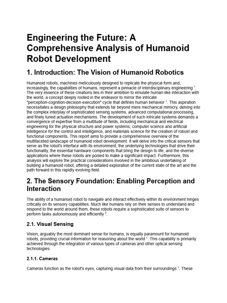 Engineering The Future: A Comprehensive Analysis of Humanoid Robot ...