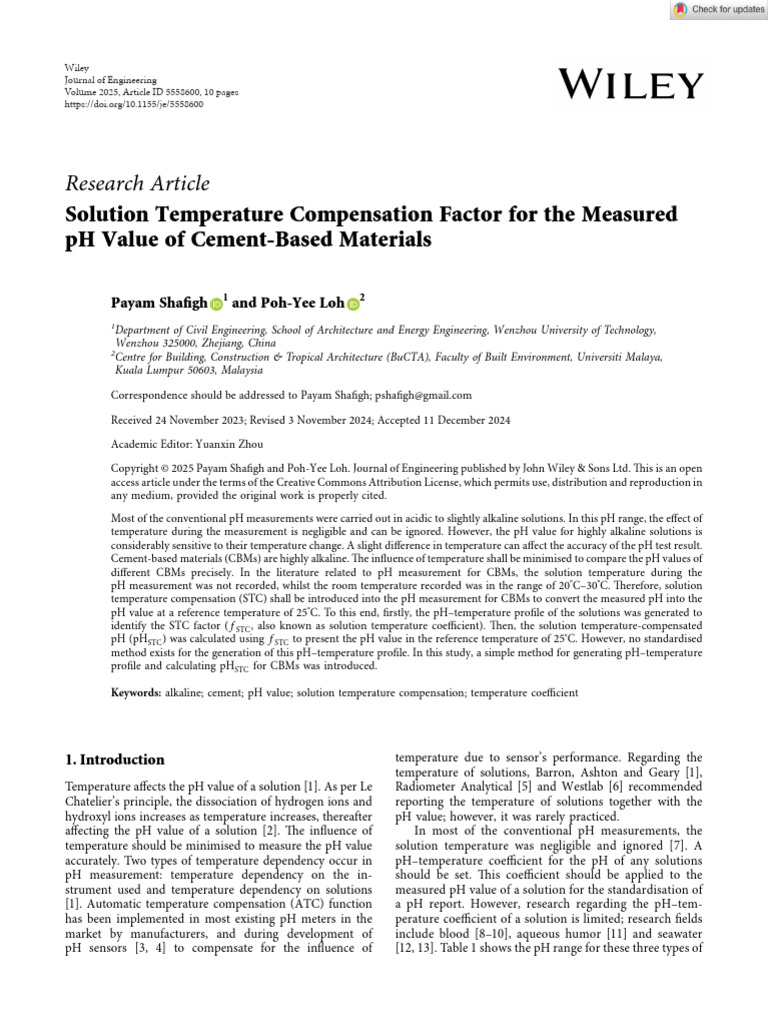 9N Solution Temperature Compensation Factor For The Measured PH Value ...