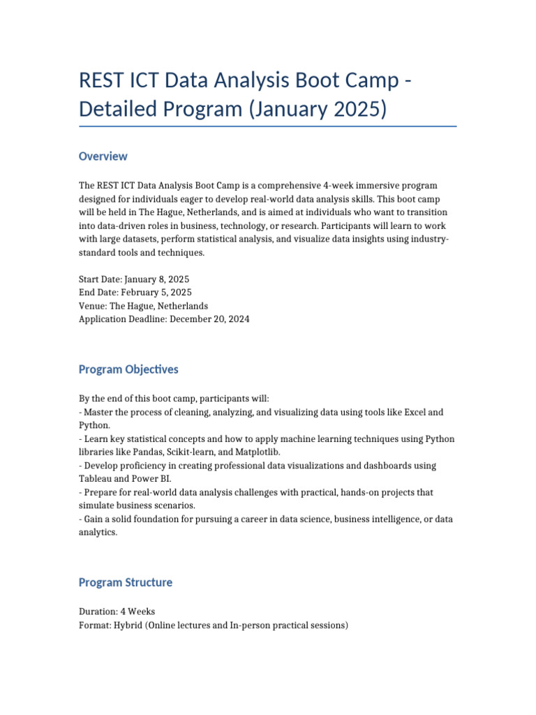 Rest Ict Data Analysis Boot Camp Program Jan 2025 Pdf Data Analysis