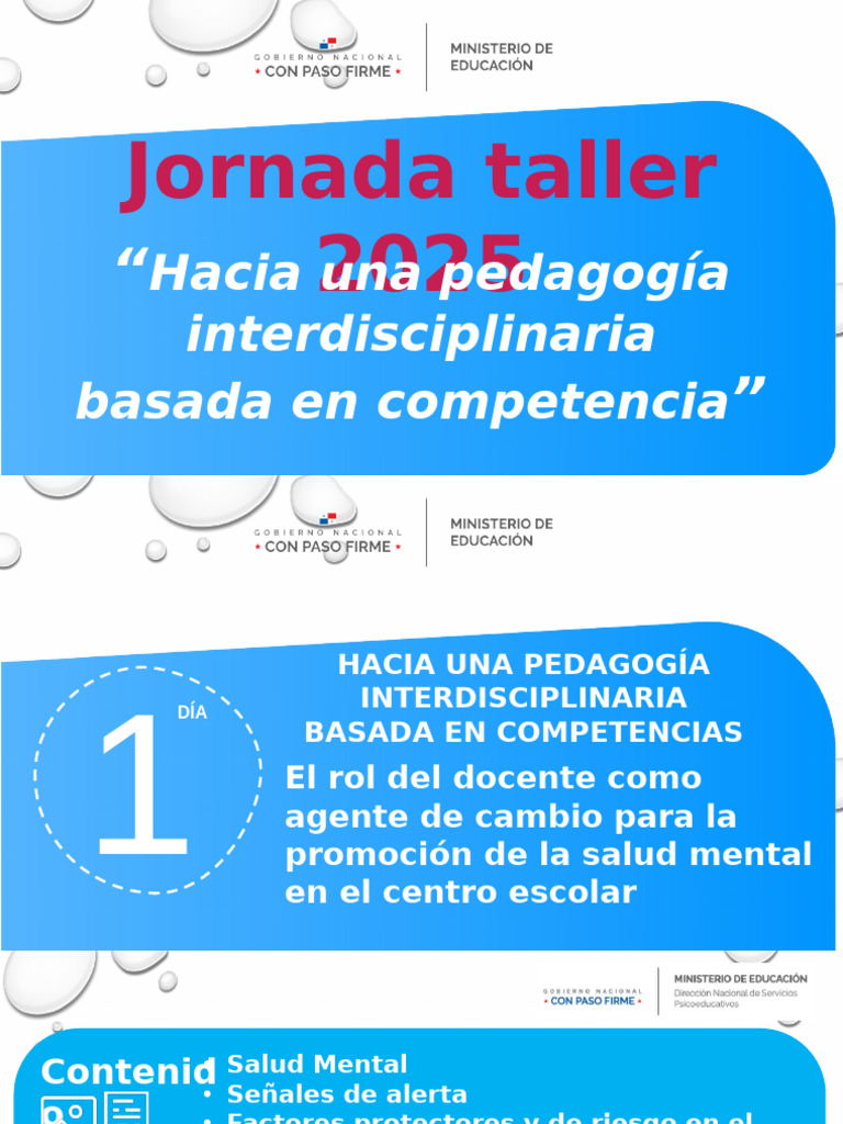 Taller sobre Salud Mental Escolar 2025 | PDF | Mente | Las emociones