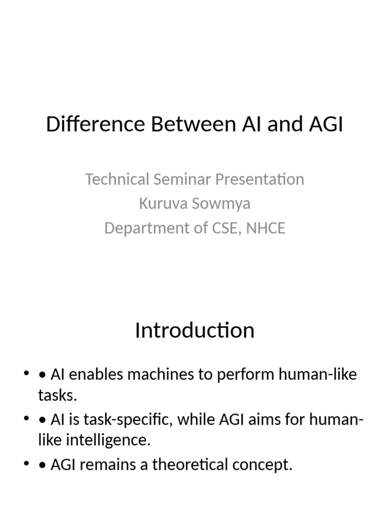 AI vs AGI: Key Differences Explained | PDF